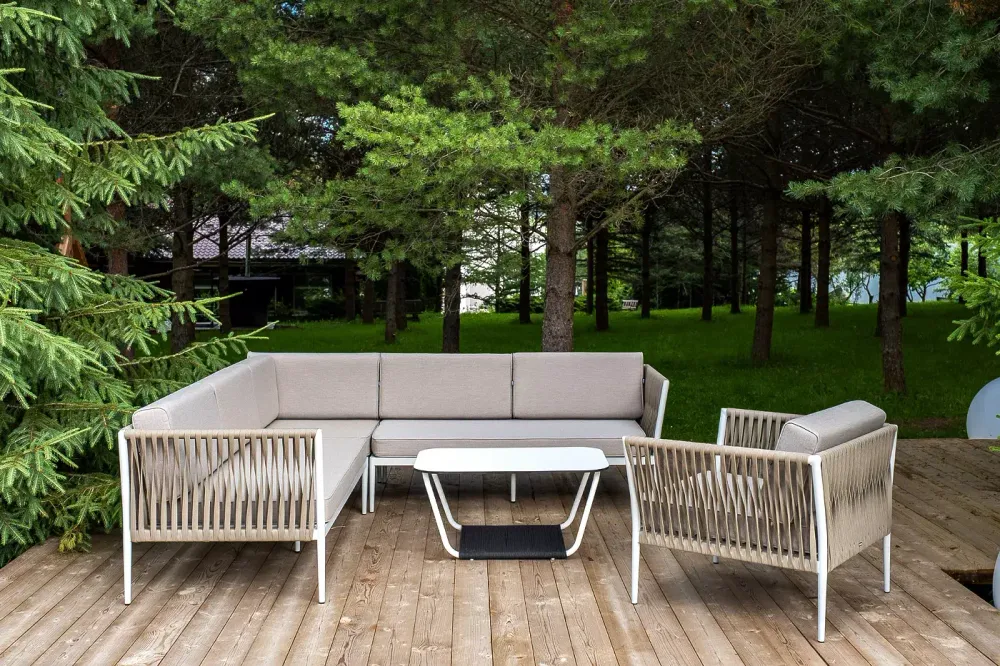 "Касабланка" модульная лаунж-зона из роупа (веревки), каркас из алюминия