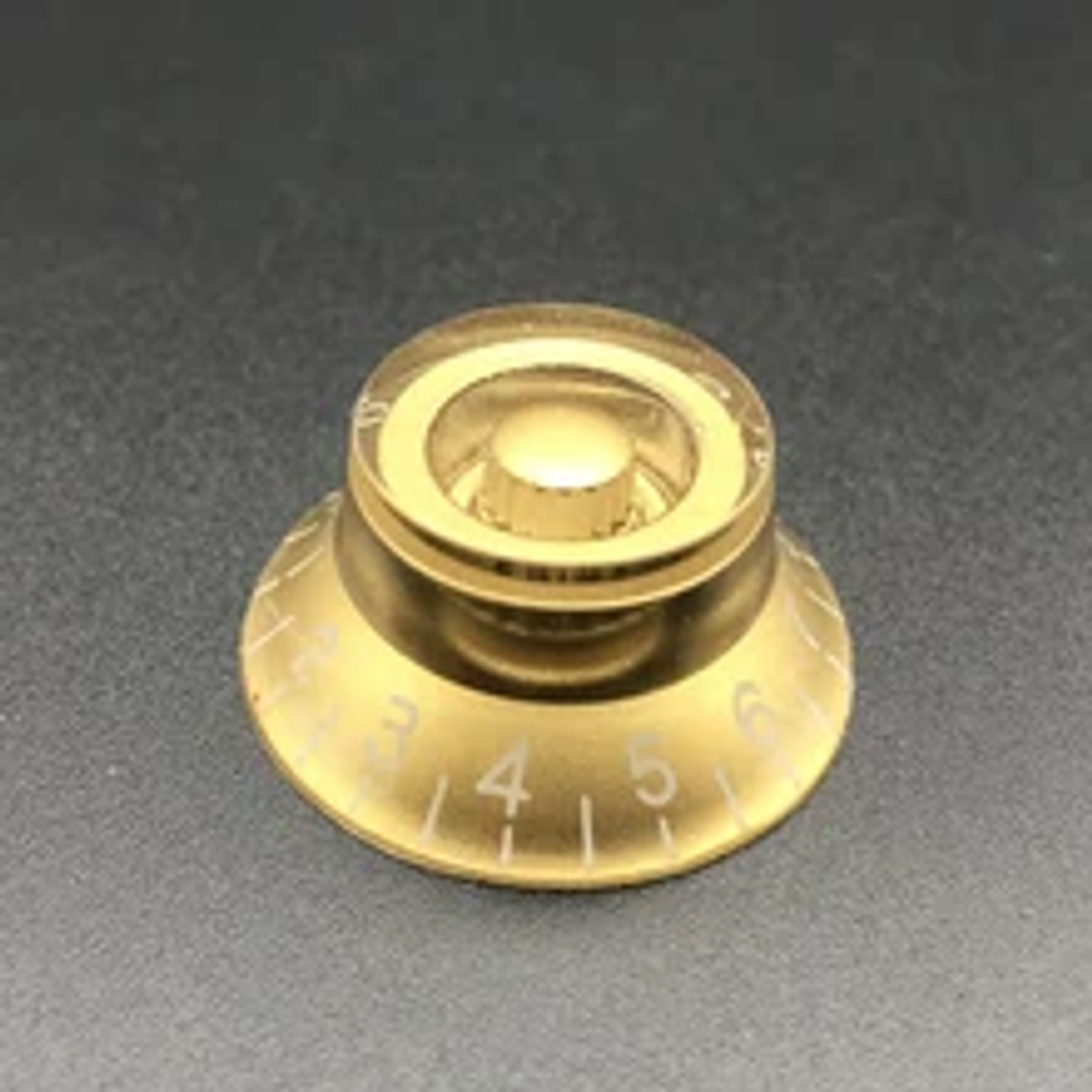 Ручка потенциометра, пластик, цвет: Gold with WH, золото цифры белые.