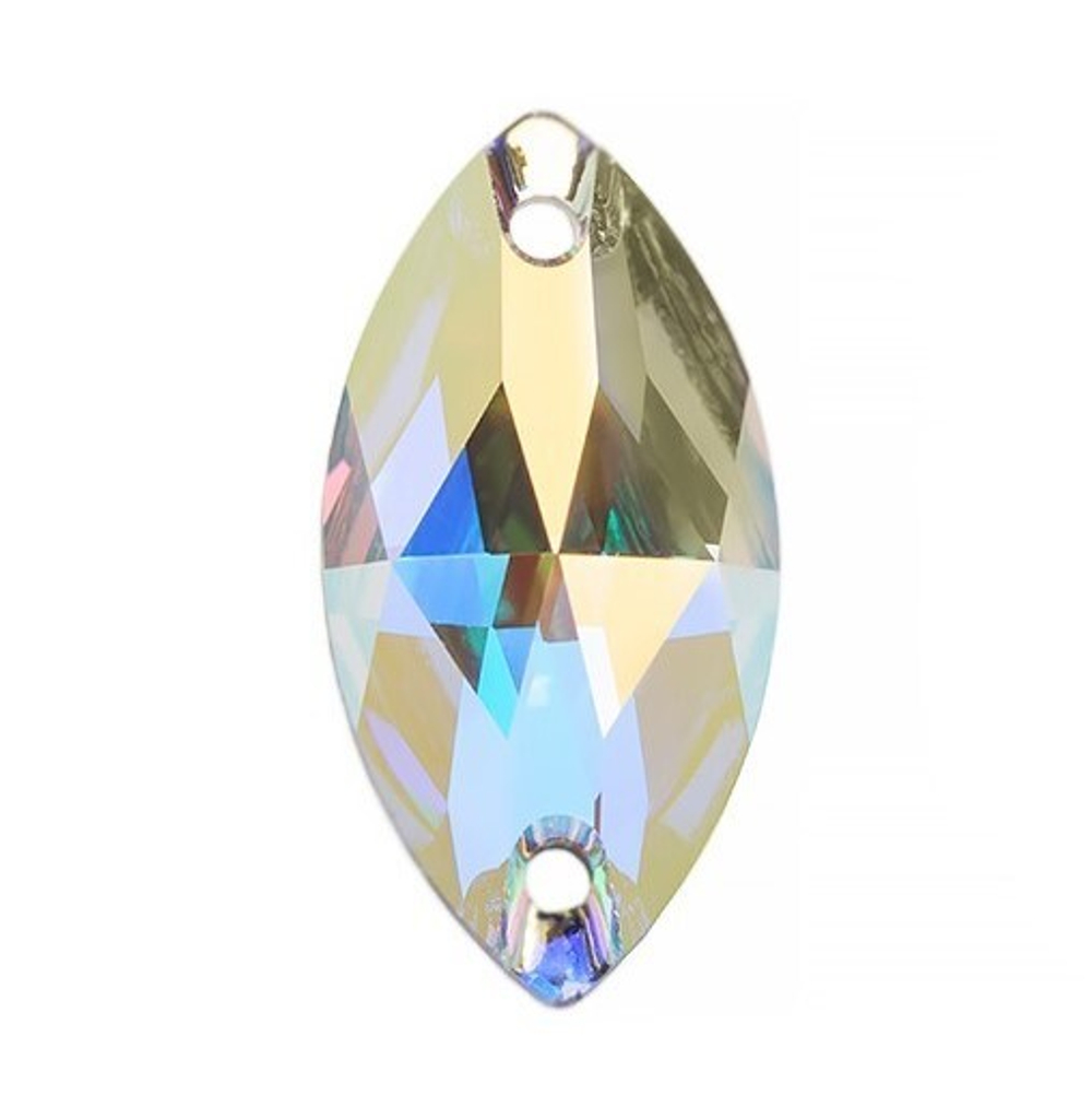 Стразы "Сваровски" Crystal AB 18 х 9 мм, кристалл  перламутр (Crystal AB 001), 1 шт