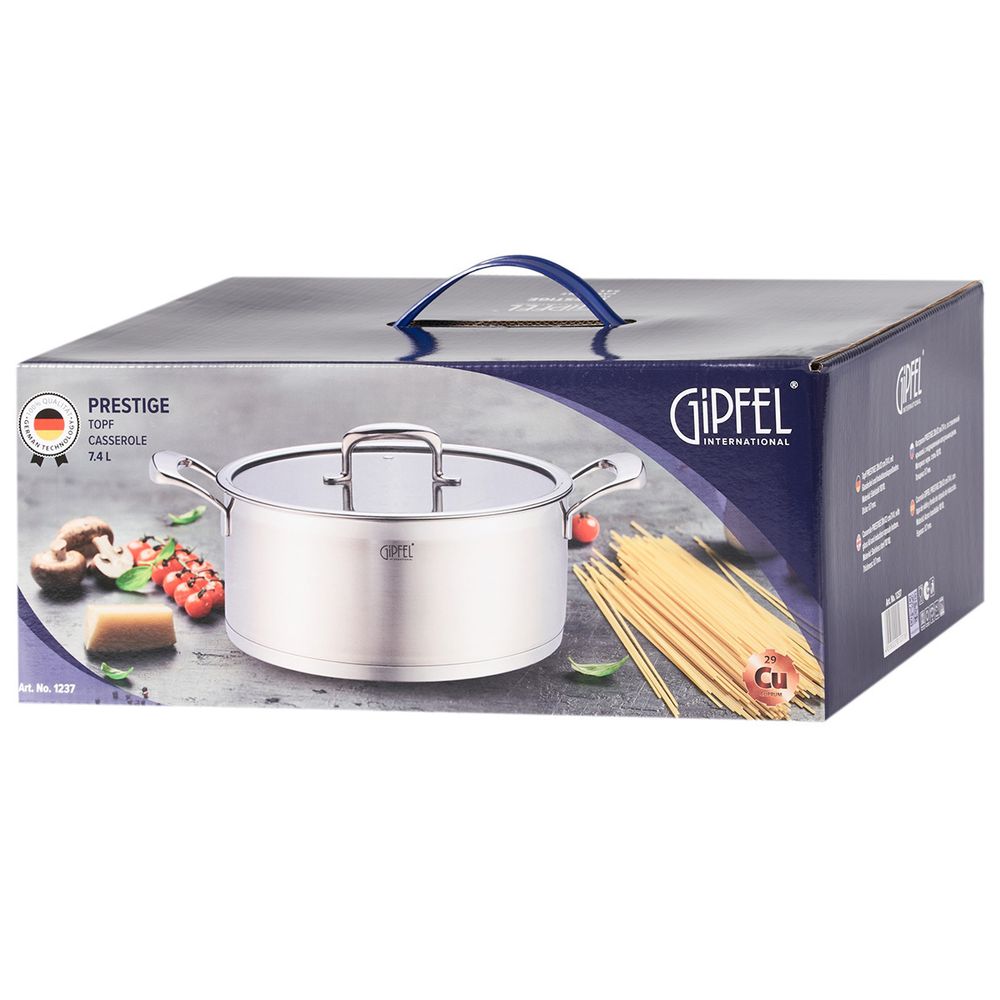Кастрюля из нержавеющей стали Gipfel Prestige 1237 28 см/7,4 л