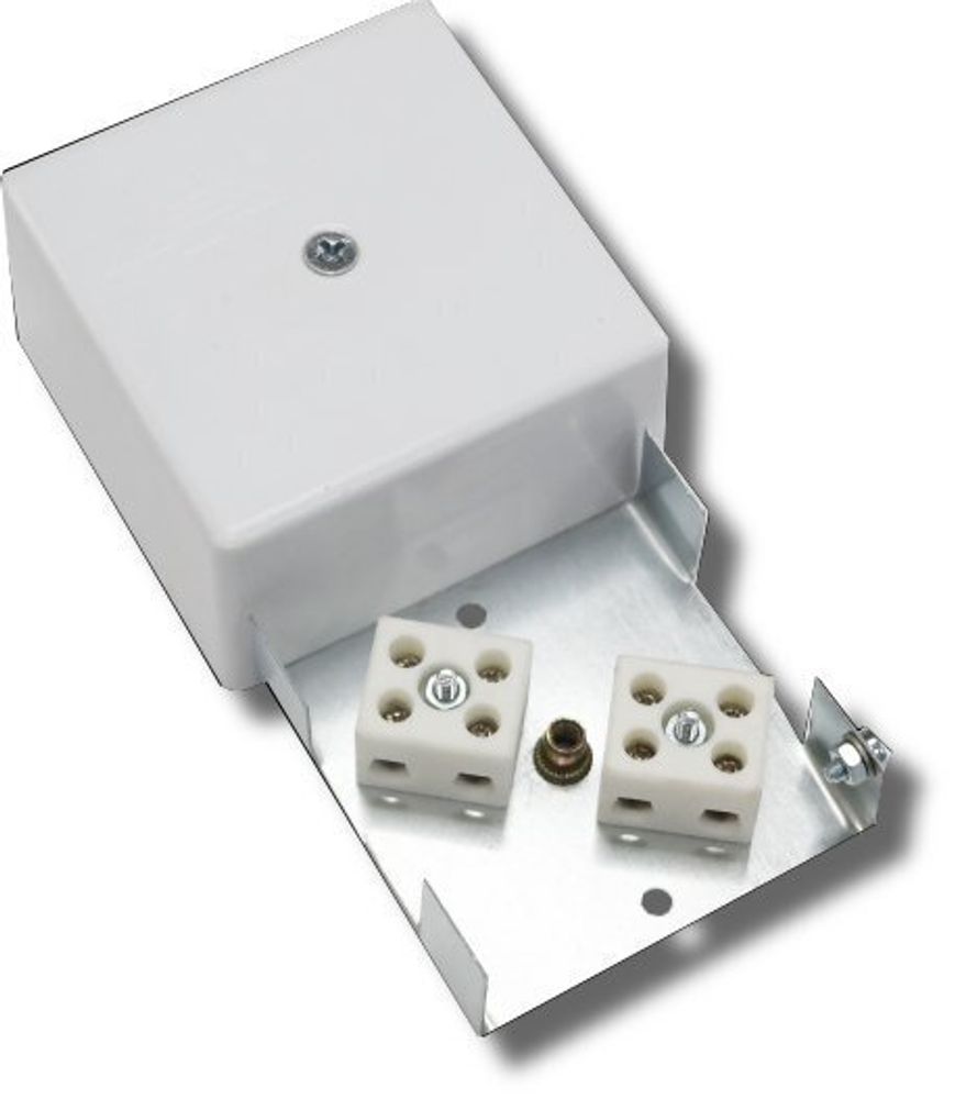 Коробка монтажная огнестойкая КМ-О (4к)-IP41 72х72х36мм Гефест (2 керам.колодки 2 х 3мм², 72х72х36мм)