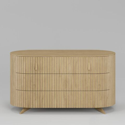 Комод 3 ящика Эклипс (натуральный дуб), 126x68x54 см