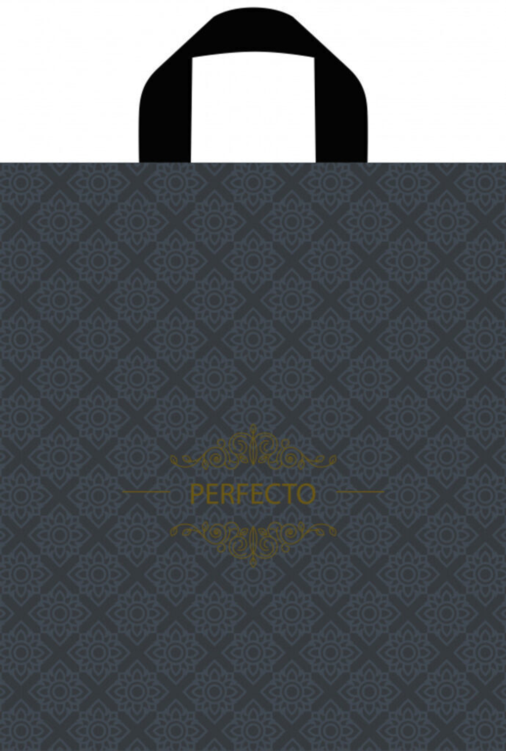 Пакет 35*31см (95мк) с петлевой ручкой "Перфекто Грэй" ПВД