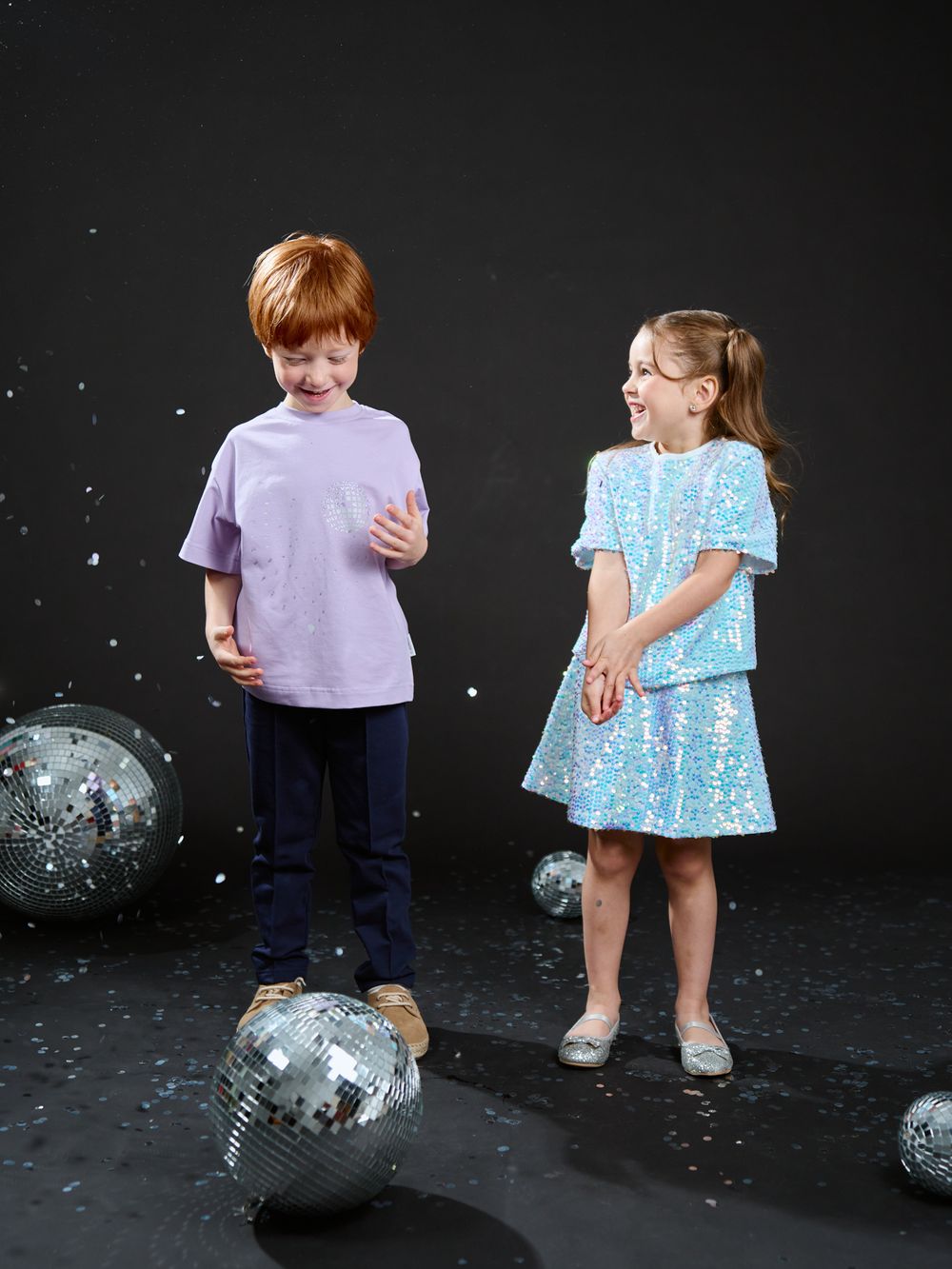 Юбка бархатная с пайетками "Снежные искры"