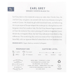 Rishi Tea, Органический ароматизированный черный чай, Earl Grey, 15 пакетиков, 42 г (1,48 унции)