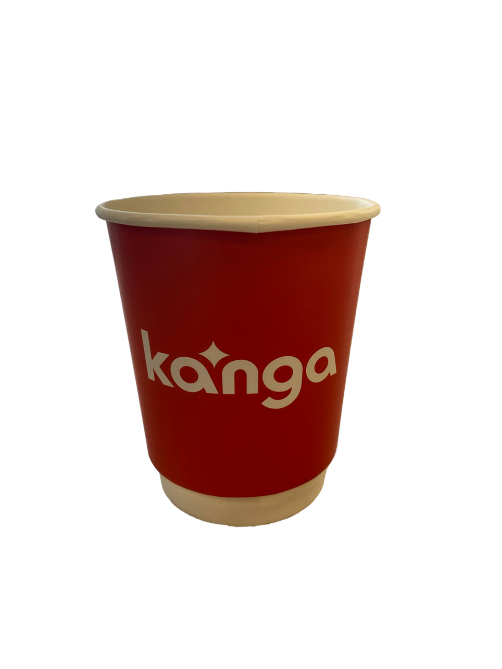 Стакан двухслойный картонный 250 мл КРАСНЫЙ с дизайном "Kanga" (22/550)