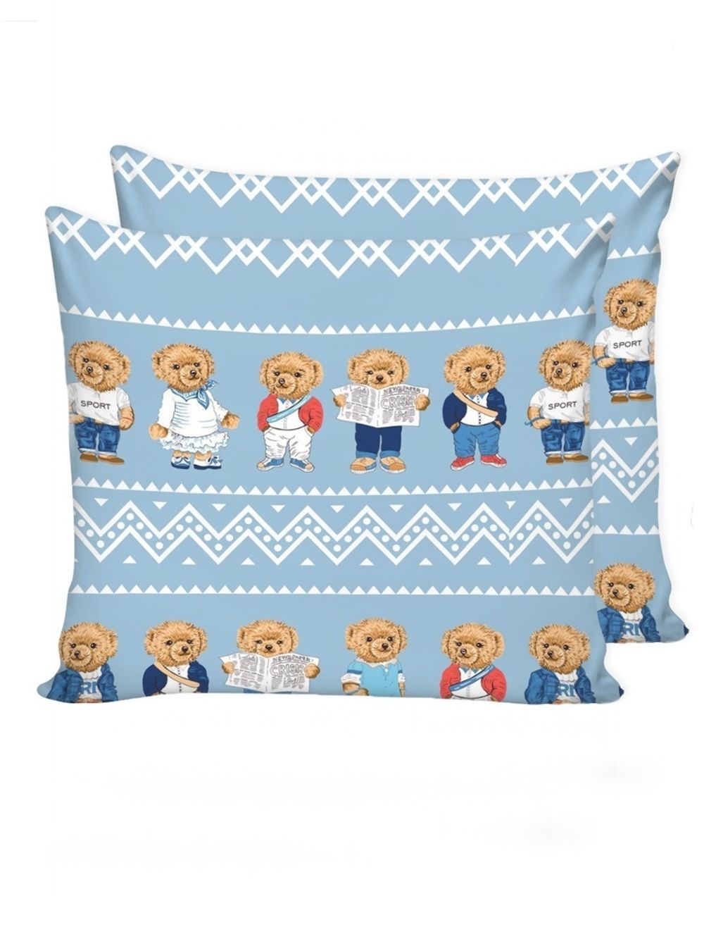 Наволочка комплект 2шт Сказка "Мишки" 70х70 см, перкаль