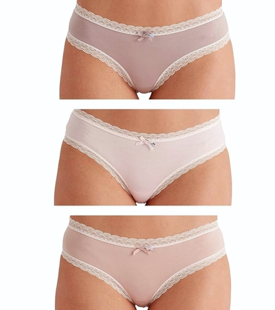 Набор из 3 трусиков-бразилиана нюдовых оттенков (Размер: S) (Цвет: бежевый)