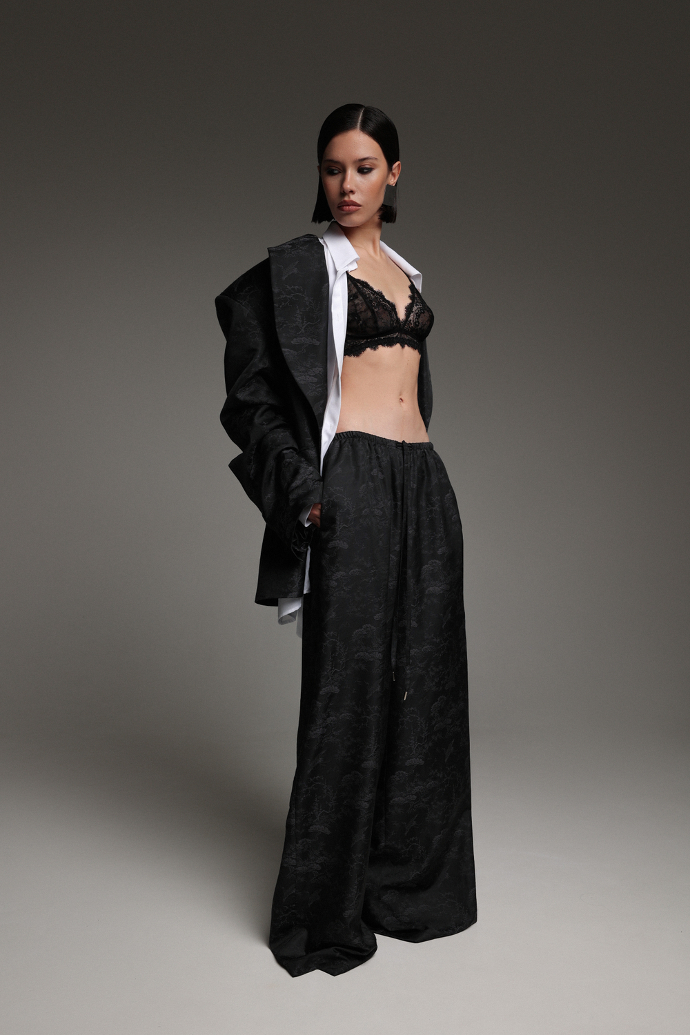 Брюки из жаккарда