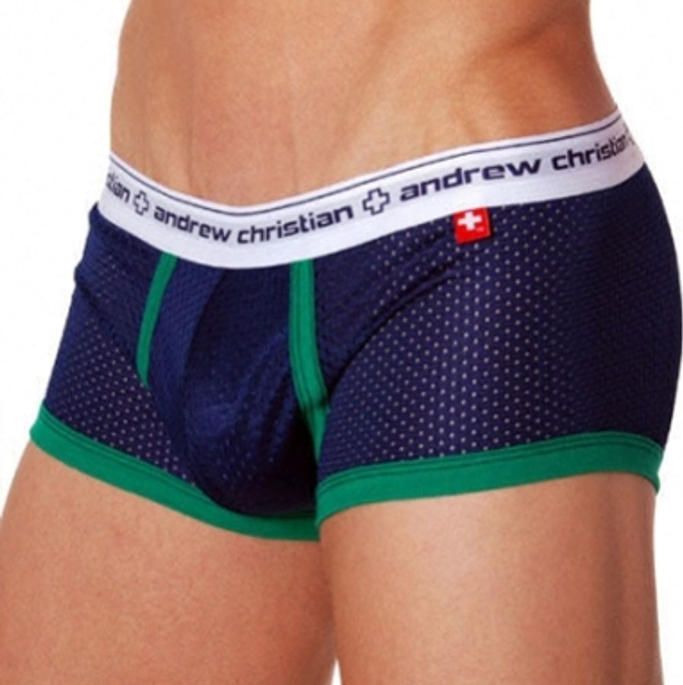 Мужские спортивные боксеры Andrew Christian Navy Sport Mesh Boxer ART131