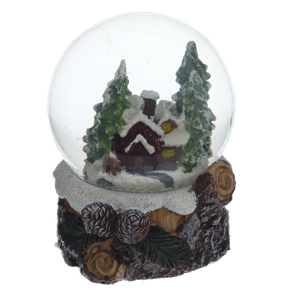 GAEM Фигурка декор в стекл шаре "Домик" (подсвет, LR44x2 н/п), D 6 см, L7 W7,5 H8 см, 2в.