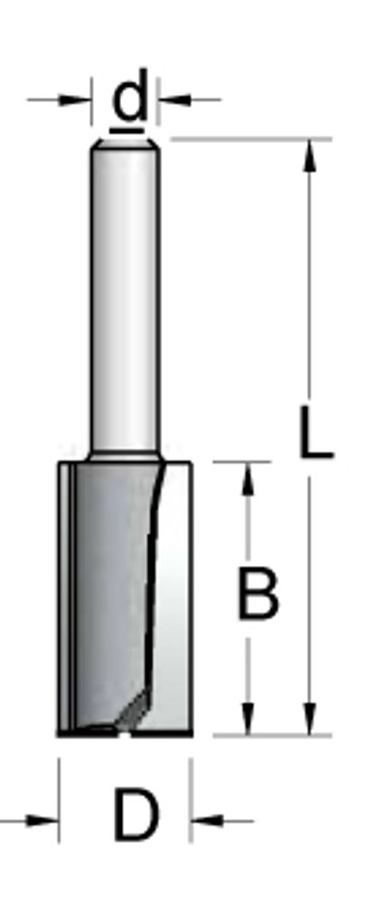 Фреза пазовая  D6,3 B25 Z2 хвостовик 6 P240633