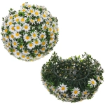 Искусственное растение шар «Самшит» цветы белые D-30см Ultramarine