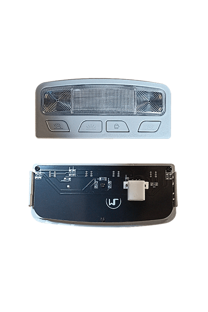 Плафон освещения салона Lada Priora (LED) серый, с подсветкой кнопок разъем БОЛЬШОЙ DD3