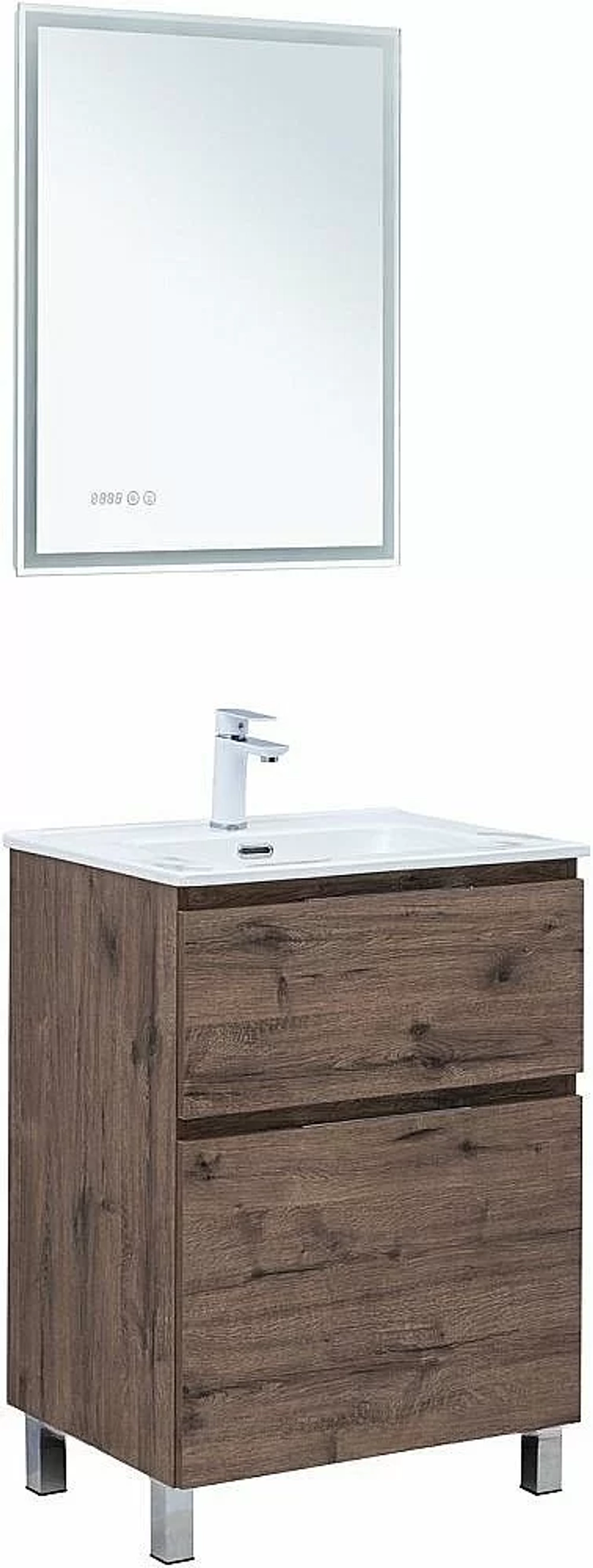 Тумба с раковиной Aquanet Алвита new 60 344127+254363 дуб веллингтон табак
