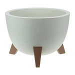 Кашпо ФЛОРИАН D350мм 12л белый ротанг