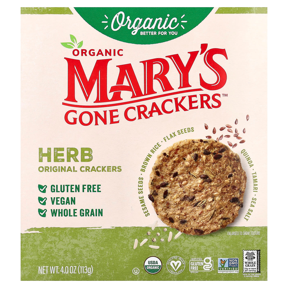 Mary's Gone Crackers, Organic Herb Original, крекеры, 113 г (4 унции)