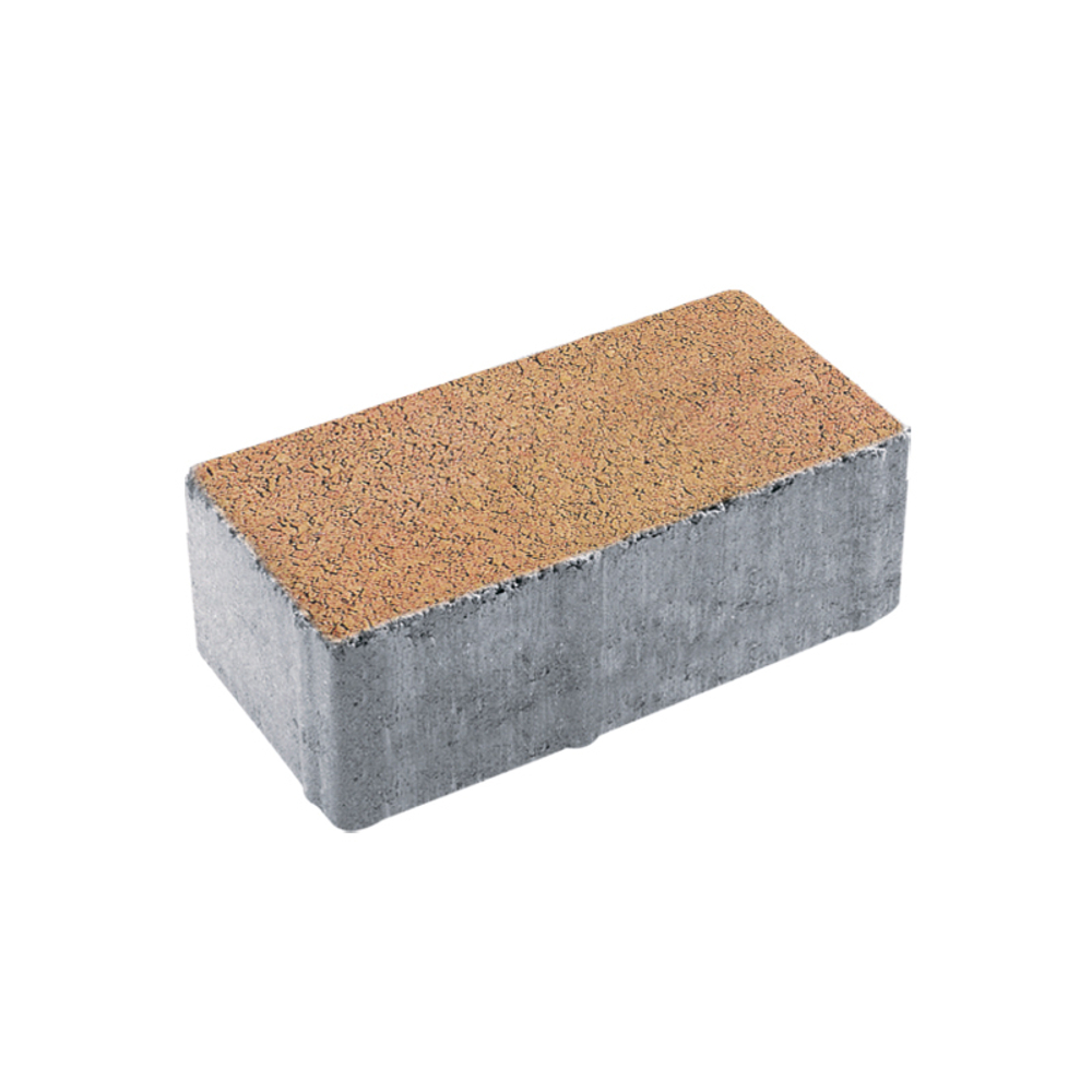 Тротуарная плитка ПРЯМОУГОЛЬНИК 200x100 мм - Листопад гранит Сахара