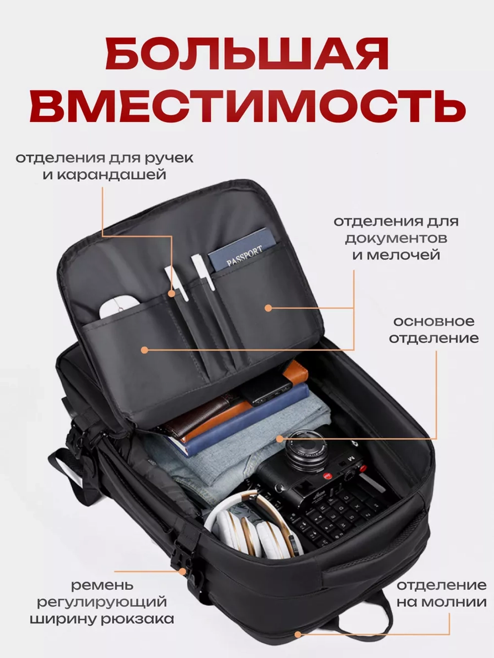 Рюкзак для ноутбука и путешествий трансформер с USB