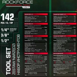 Набор инструментов 142пр. 1/4'', 3/8'', 1/2''(6гр.) RockFORCE LIGHT RF LIGHT-41421-5