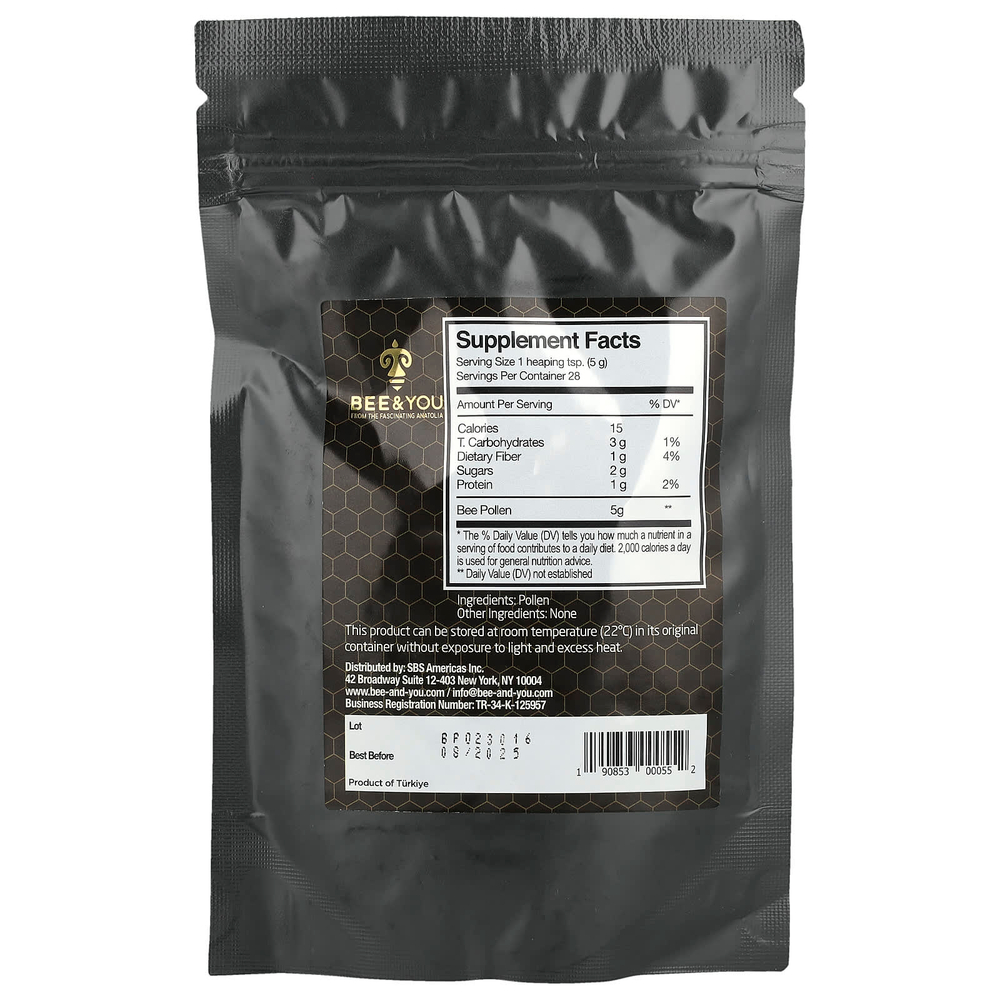 Bee & You, Цельные гранулы пчелиной пыльцы, 142 г (5 унций)