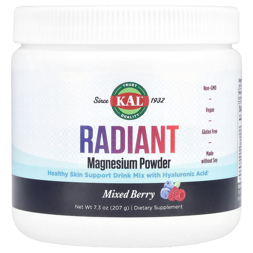 KAL, Radiant Magnesium Powder, смесь ягод, 207 г (7,3 унции)