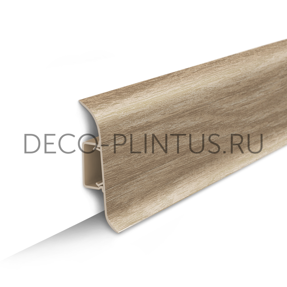 Плинтус напольный Идеал Классик 55 мм, 203 Дуб беленый (IDEAL Classic 55мм, 2.2м,)