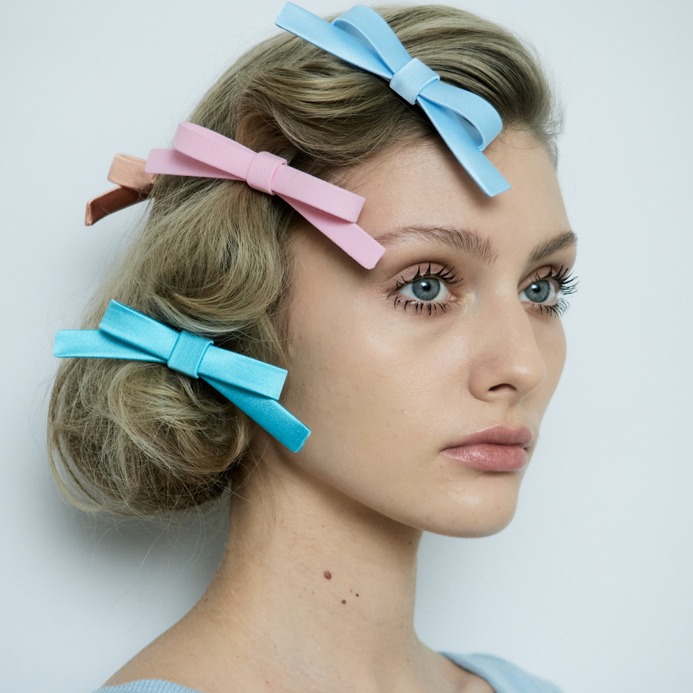 Бант "Стрекоза" XS цвета морской волны