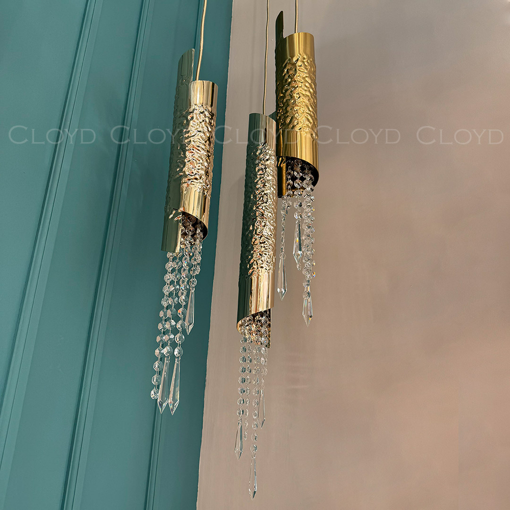 Подвесной светильник Cloyd EFIALT P1 / выс. 66 см - золото (арт.11522)