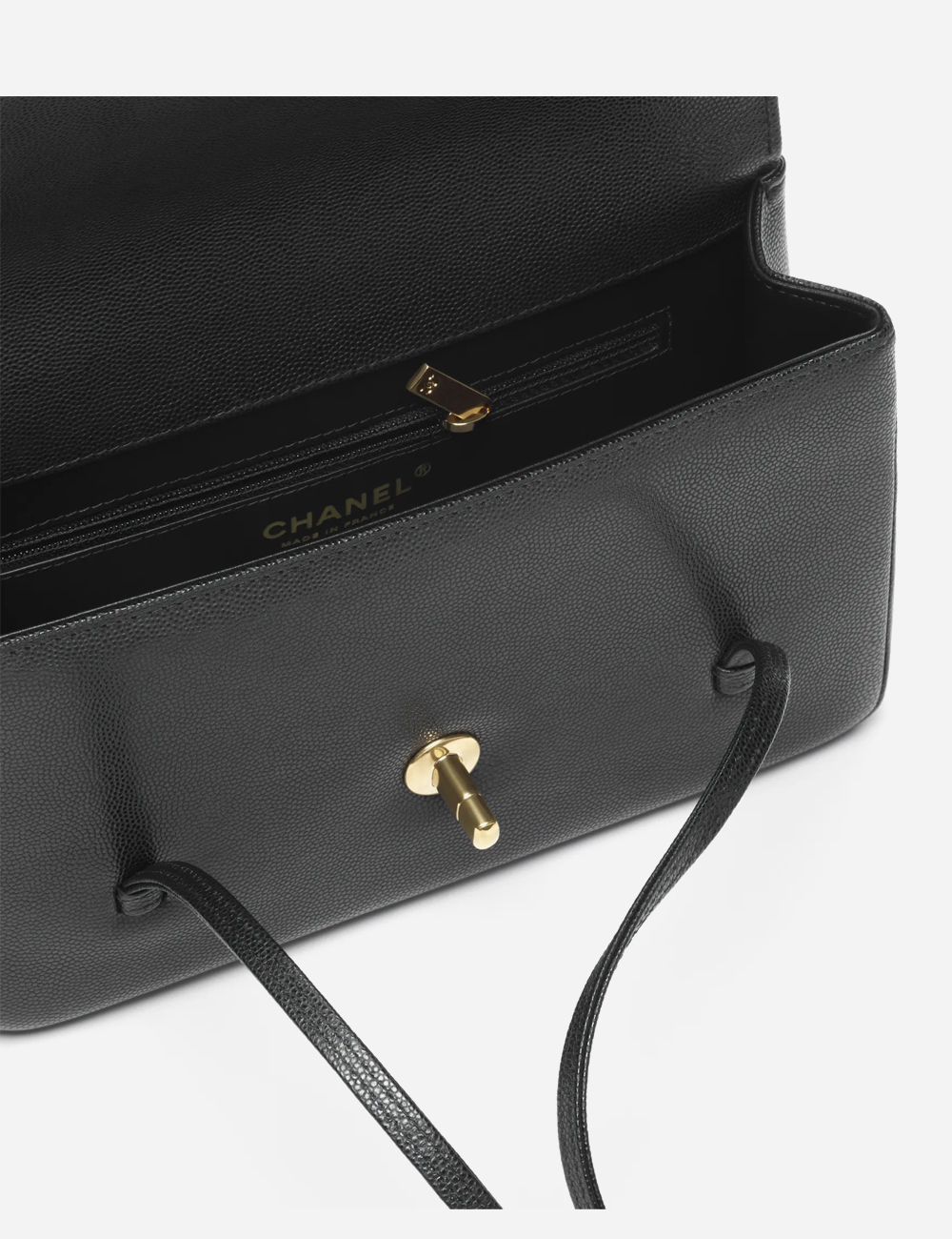 Сумка Chanel Small Flap Bag Grained Shiny Calfskin & Gold-Tone Metal "Black"