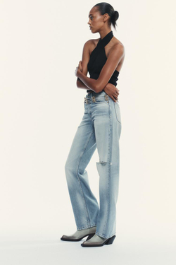 ZARA ТОП ХАЛТЕР С ТЕКСТУРНЫМИ СБОРКАМИ, ЧЕРНЫЙ