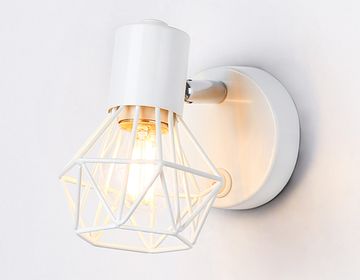 Накладной спот с выключателем в стиле лофт 1*Е27 TR8626 WH/CH белый/хром Loft Ambrella