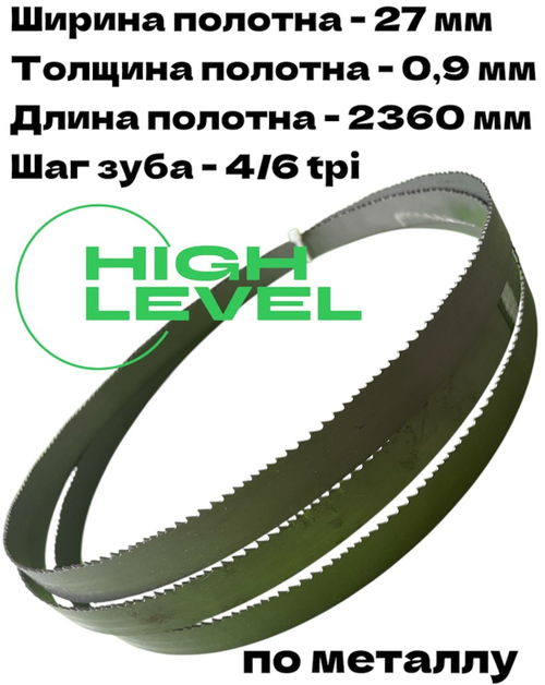 Полотно ленточное по металлу 27х0,9х2360 мм 4/6 tpi для REALREZ MBS 712