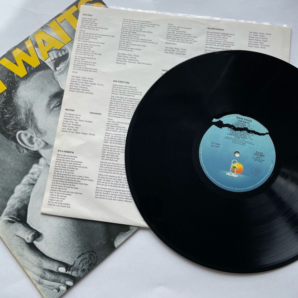 Винтажная виниловая пластинка LP Tom Waits Rain Dogs (Италия 1985)