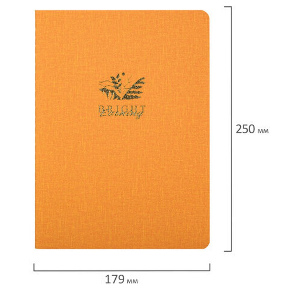 Тетрадь 60 л. в точку обложка кожзам под рогожку, сшивка, B5 (179х250мм), ЖЕЛТЫЙ, BRAUBERG BRIGHT, 403848