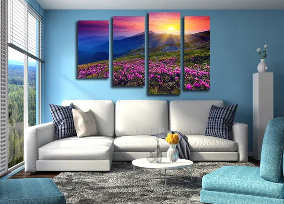 Модульная картина "Рассвет в горах"