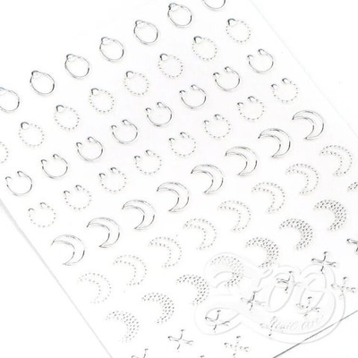 Наклейки металлизированные микс серебро