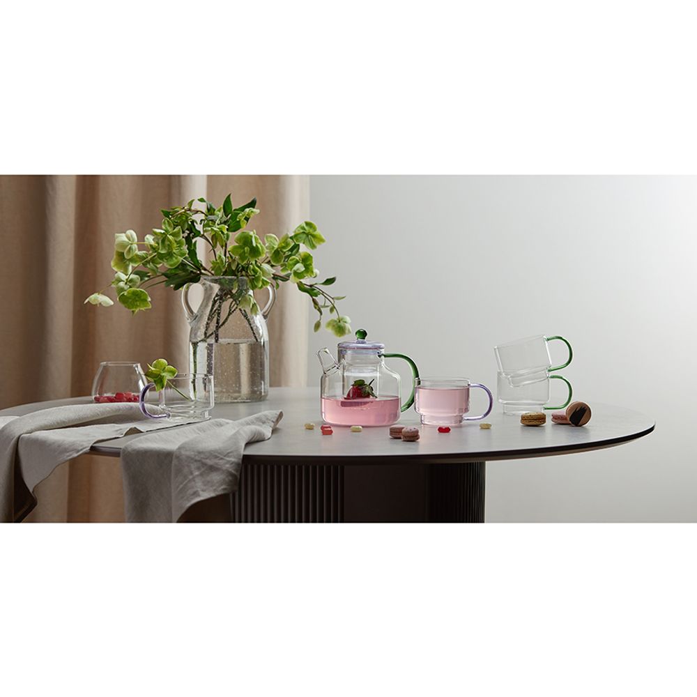 Набор кружек Orb, 400 мл, прозрачные/фиолетовые, 2 шт.