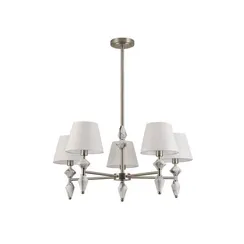 8274/5 CLASSI никель/белый/серый, металл/керамика/ткань Люстра Е14 5*40W 220V VERMONT