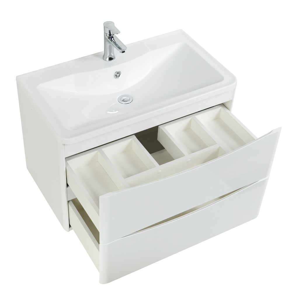 Мебель для ванной комнаты подвесная BelBagno ACQUA-900-2C-SO-BL 90см Bianco Lucido