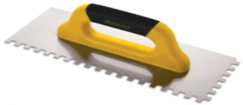 Гладилка зубчатая 6х6 500 мм пружинная сталь c закрытой пластиковой ручкой Dekor 424