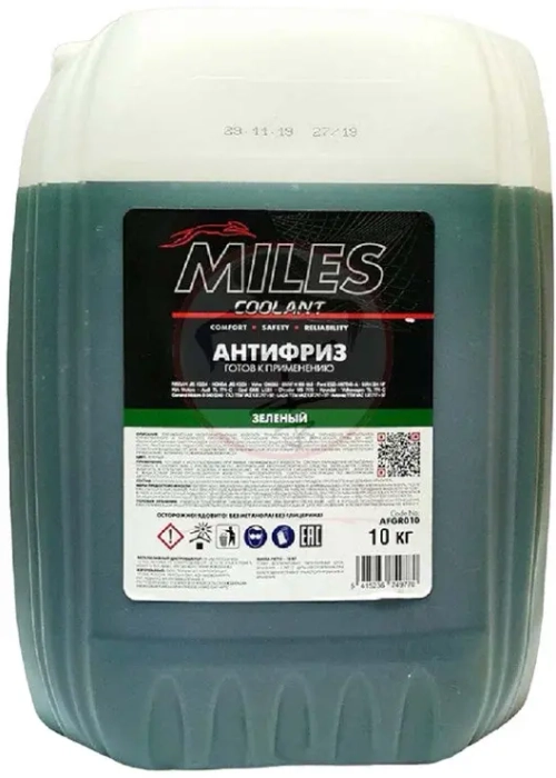 Антифриз MILES зеленый G11 готовый 10кг