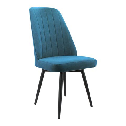 Стул поворотный "Лотос" (арт. 327), велюр Бренди В08 синий, ножки черные