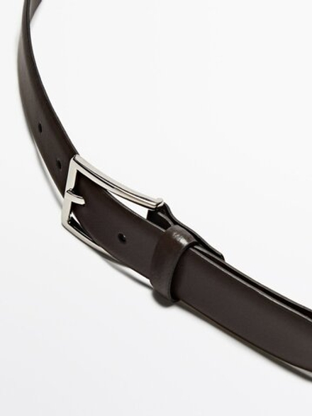 Massimo Dutti Ремень из мягкой кожи наппа, коричневый