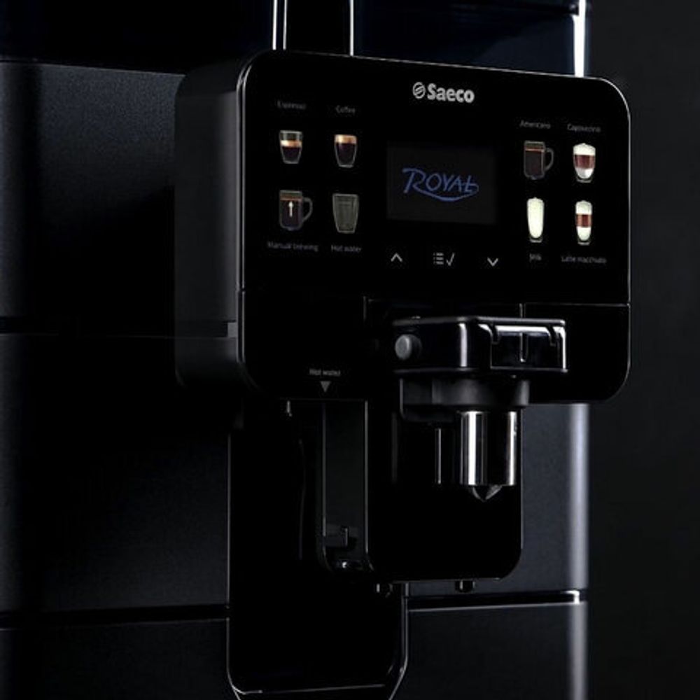 Кофемашина SAECO NEW ROYAL OTC, 1400 Вт, объем 2,5 л, для зерен 600 г, автокапучинатор, черная, 9J0080
