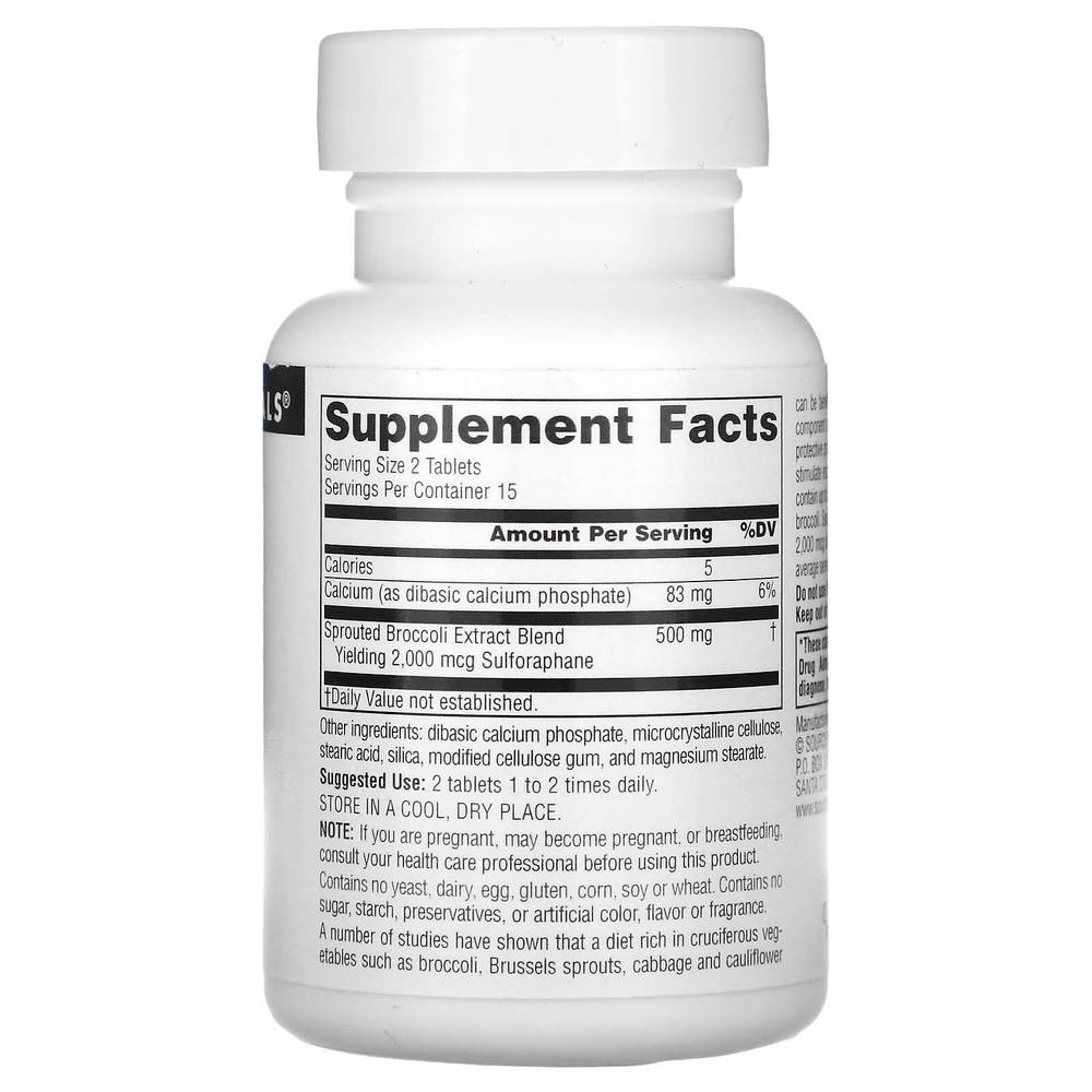Source Naturals, экстракт ростков брокколи, 30 таблеток (250 мг в 1 таблетке)