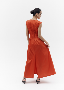Платье с защипами, м. 2459 красный, р. XS