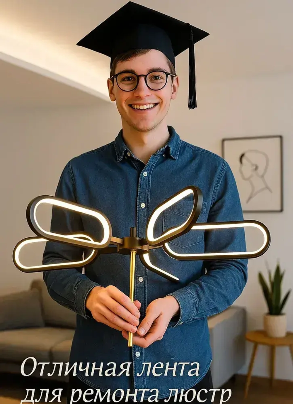 Светодиодная лента для ремонта люстр 3м. 1 шт. 3PIN (трехпроводная)