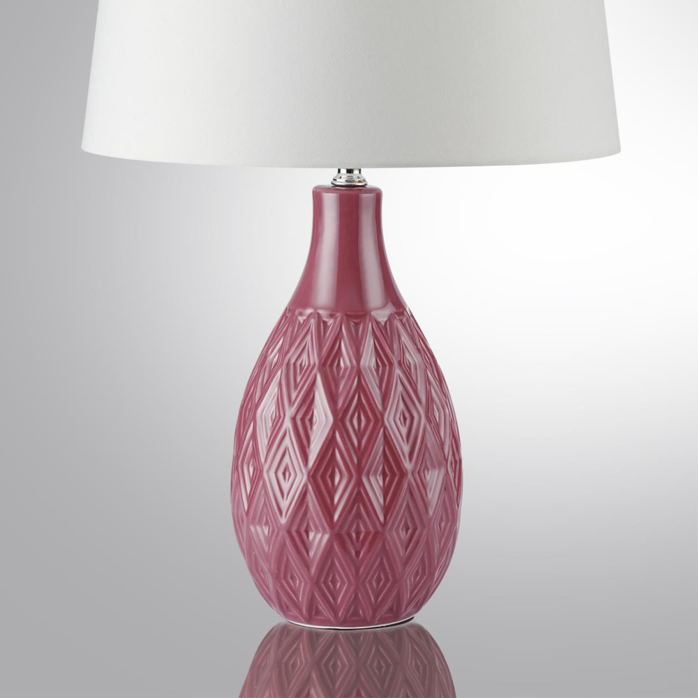 8137/1T MODERNI LN26 494 красный/белый, керамика/текстиль Настольная лампа Е27 1*60W 220V YARA