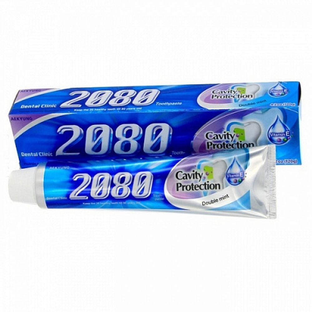 Зубная паста натуральная мята DENTAL CLINIC 2080 Cavity Protection Double Mint 120гр